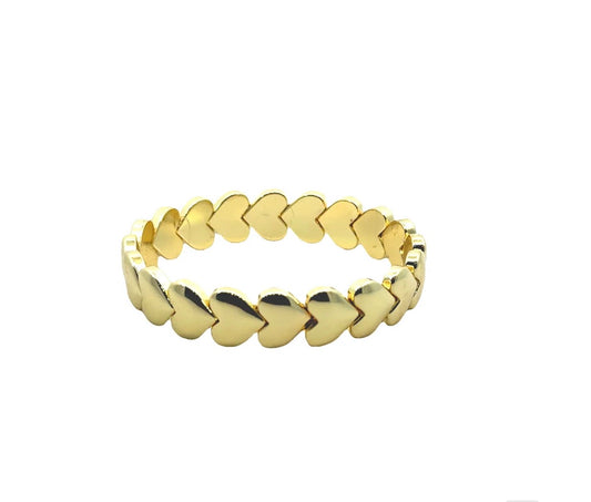Puffy Gold Heart Stretch Bracelet