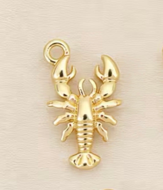 Mini Gold Lobster Charm