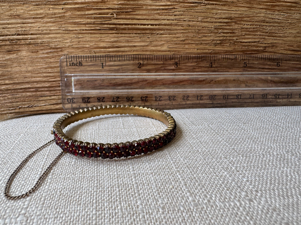 Vintage Garnet Bangle Bracelet