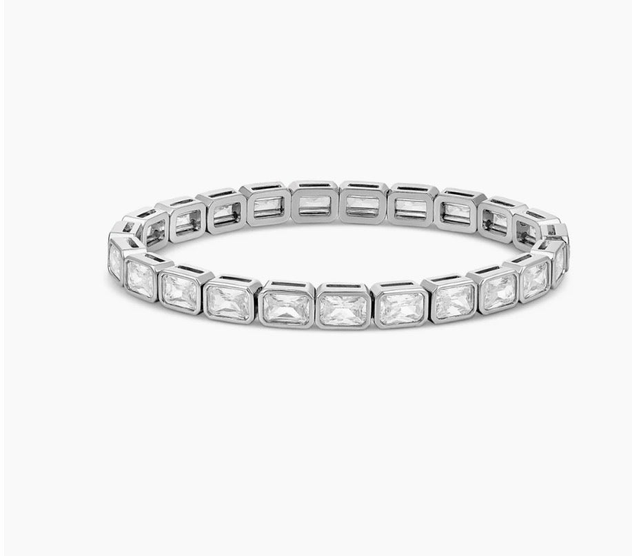 Silver Crystal Stretch Sallie Bracelet