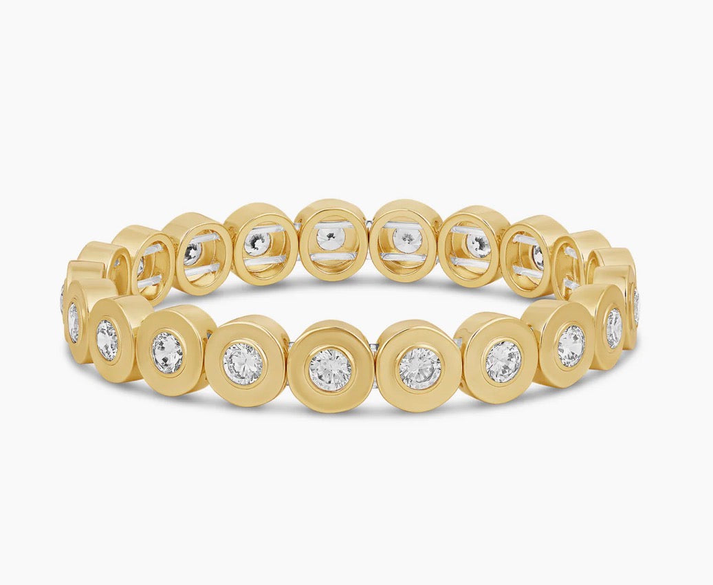 Gold Stretch Disc Bracelet