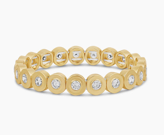 Gold Stretch Disc Bracelet