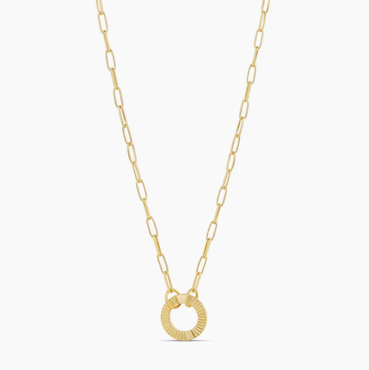 Mini Paperclip Chain with Fluted Front Clasp