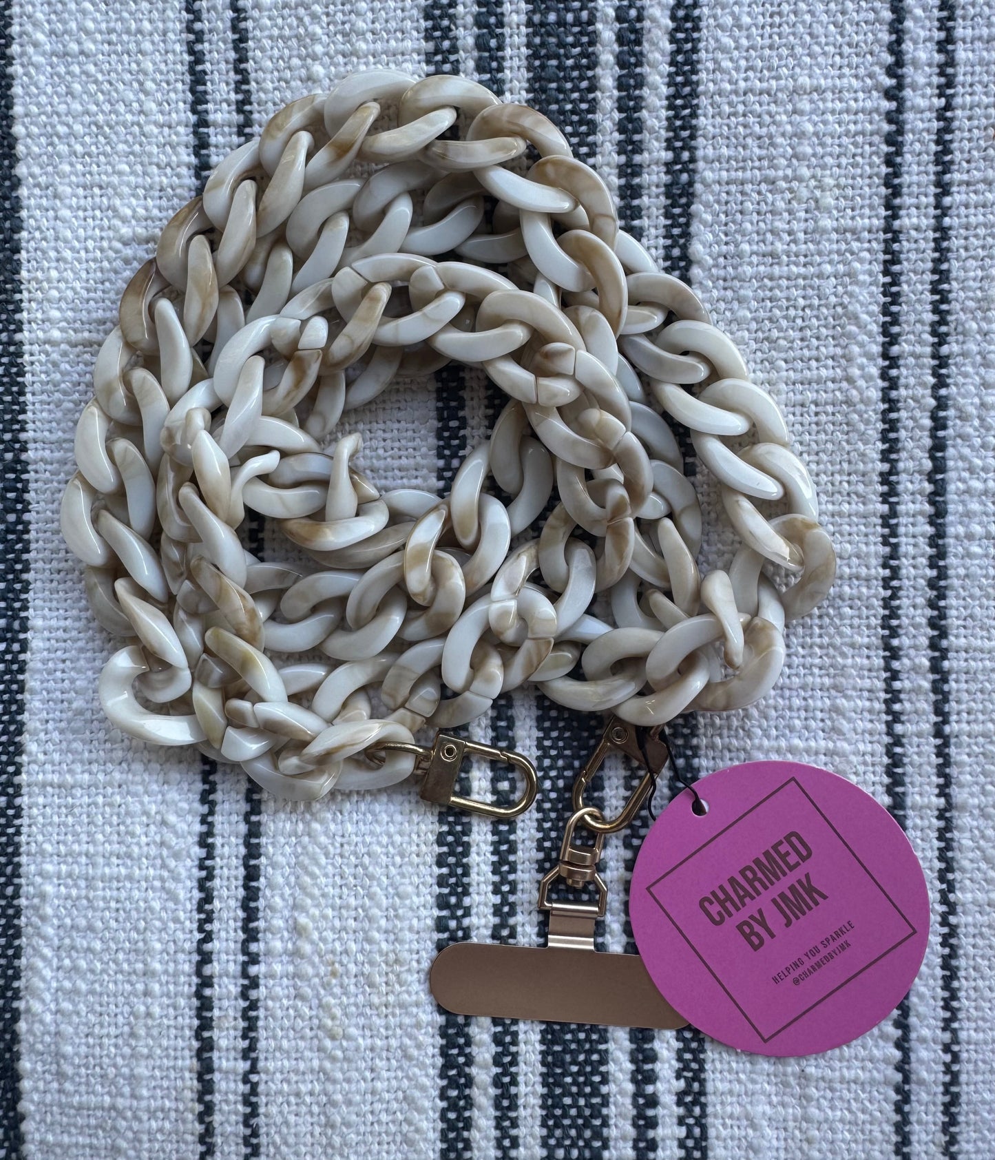 iPhone Beige Acrylic Cross Body Chain
