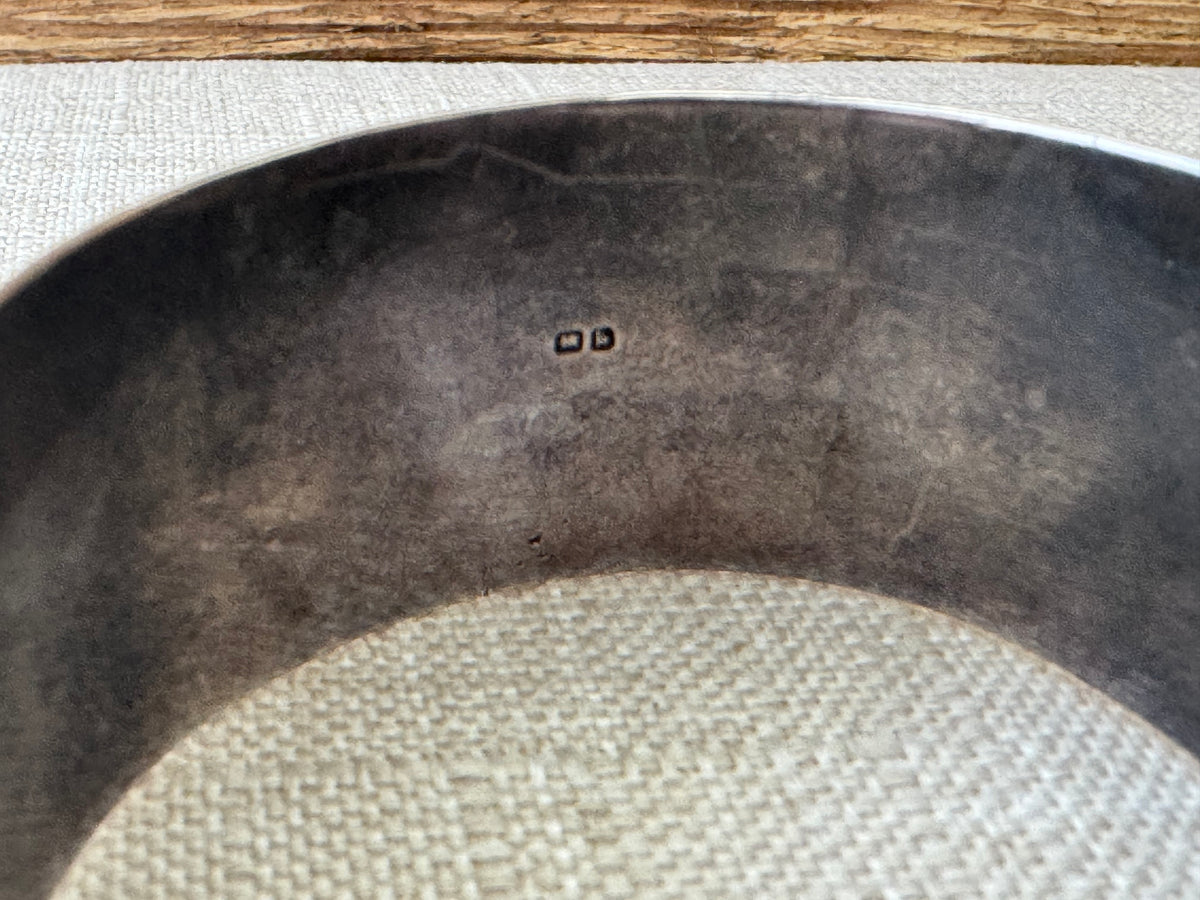 1936 Etched Sterling Silver Bangle Bracelet with Crossover Closure