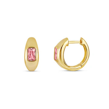Gemstone Huggies Pink