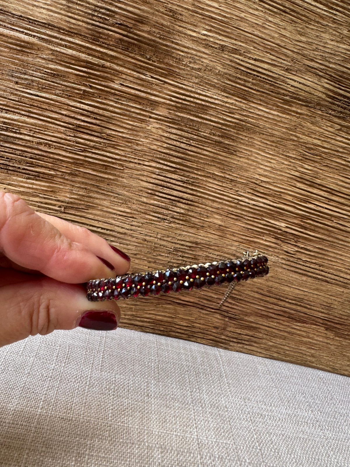 Vintage Garnet Bangle Bracelet