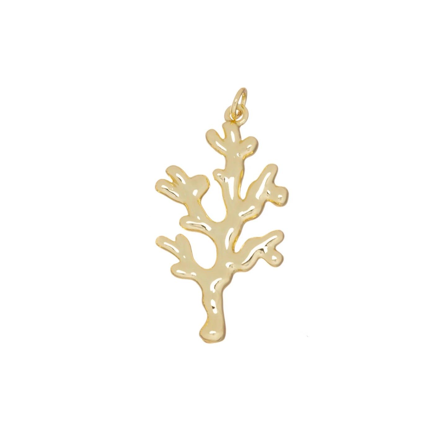 Gold Coral Branch Charm
