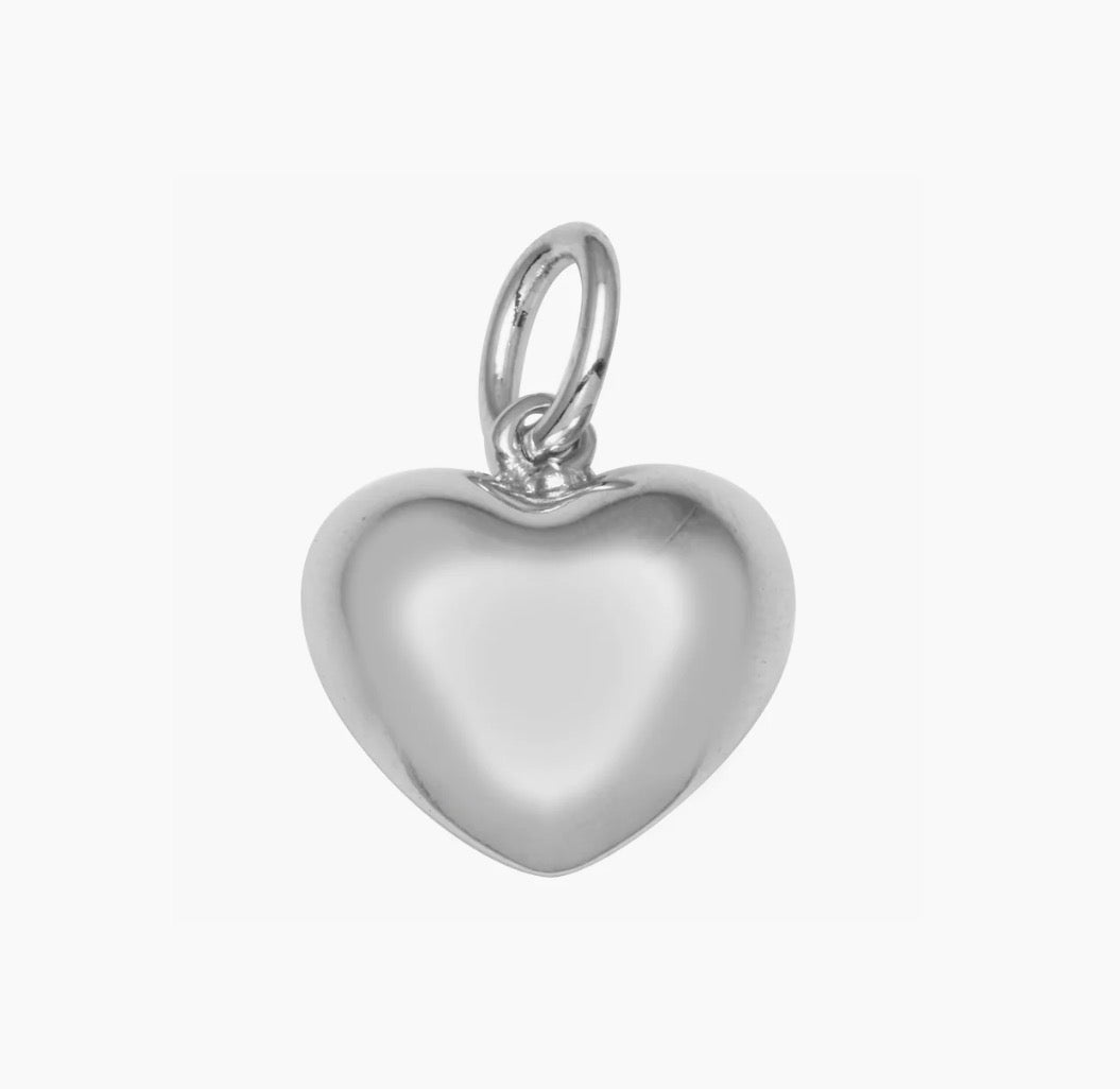 Silver Puffy Heart
