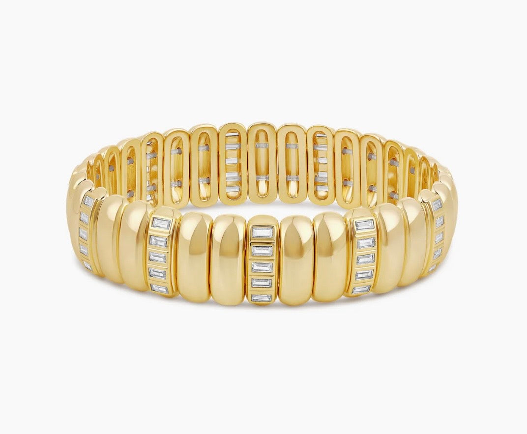 Gold Luxe Baguette Stretch Bracelet