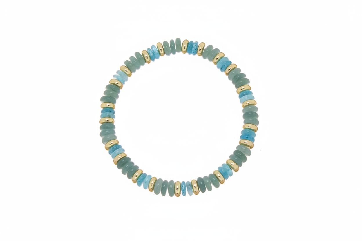 Gemstone Rondelle Stretch Bracelet
