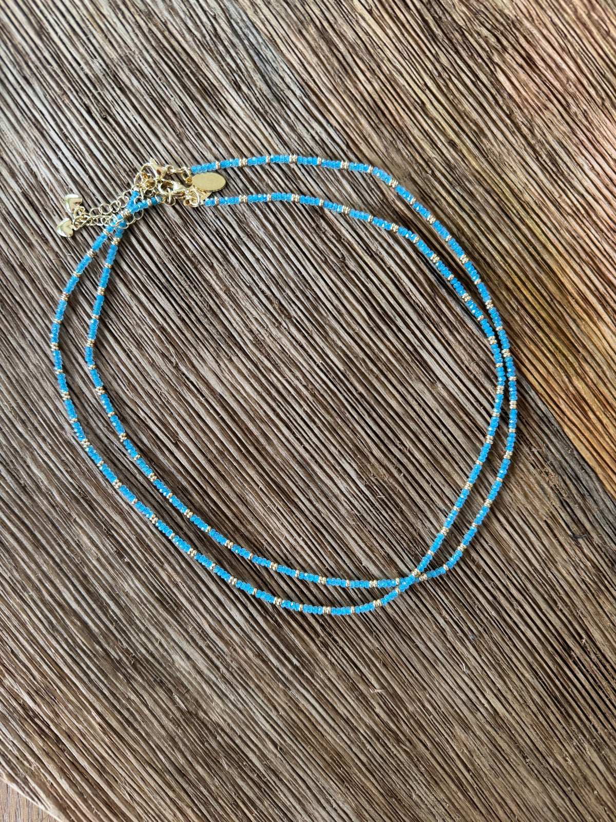 Aquamarine and Gold Petite Gemstone Necklace