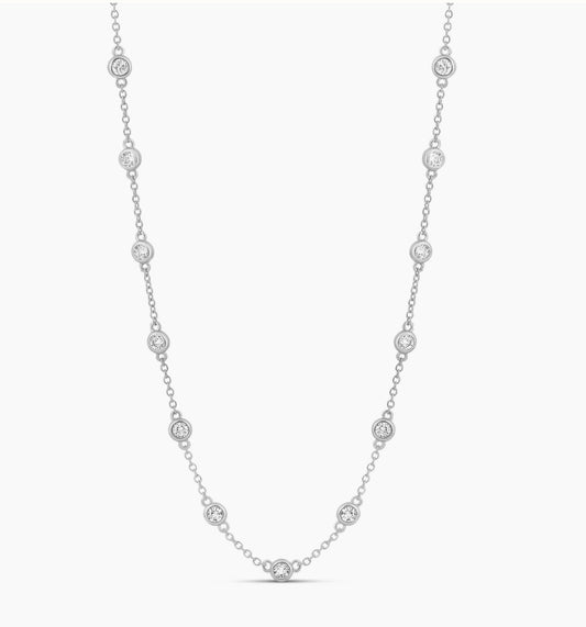 Silver Diamonds By The Yard Necklace