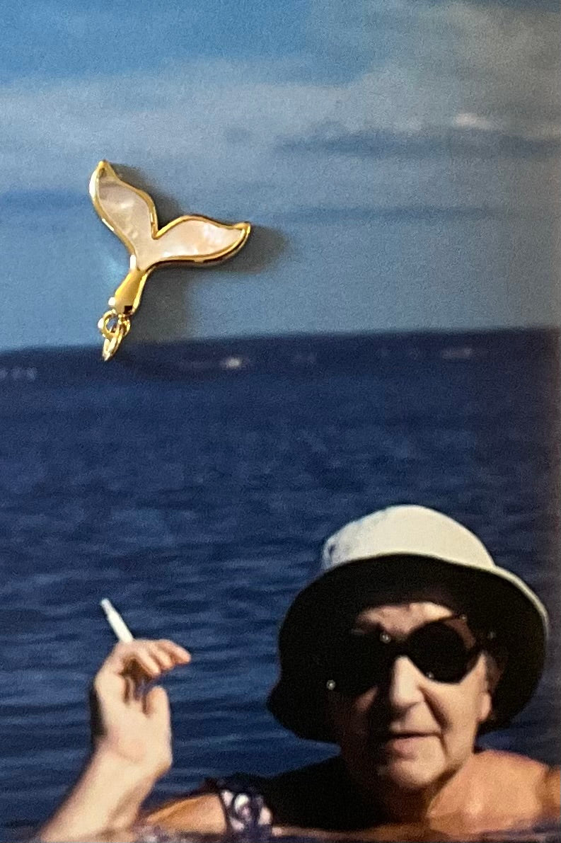 Mother of Pearl Whale Fin Charm
