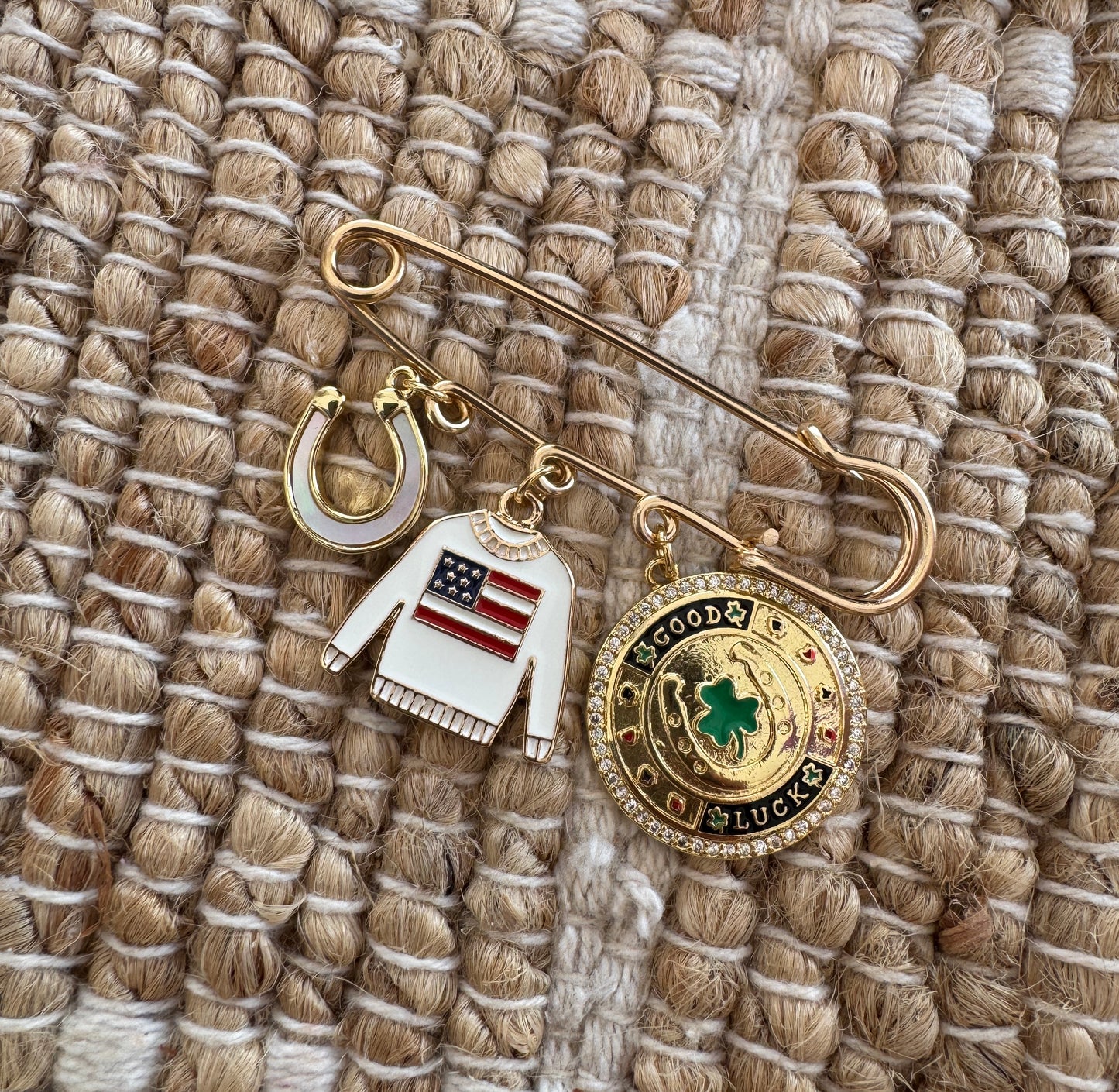 American Flag Sweater Charm