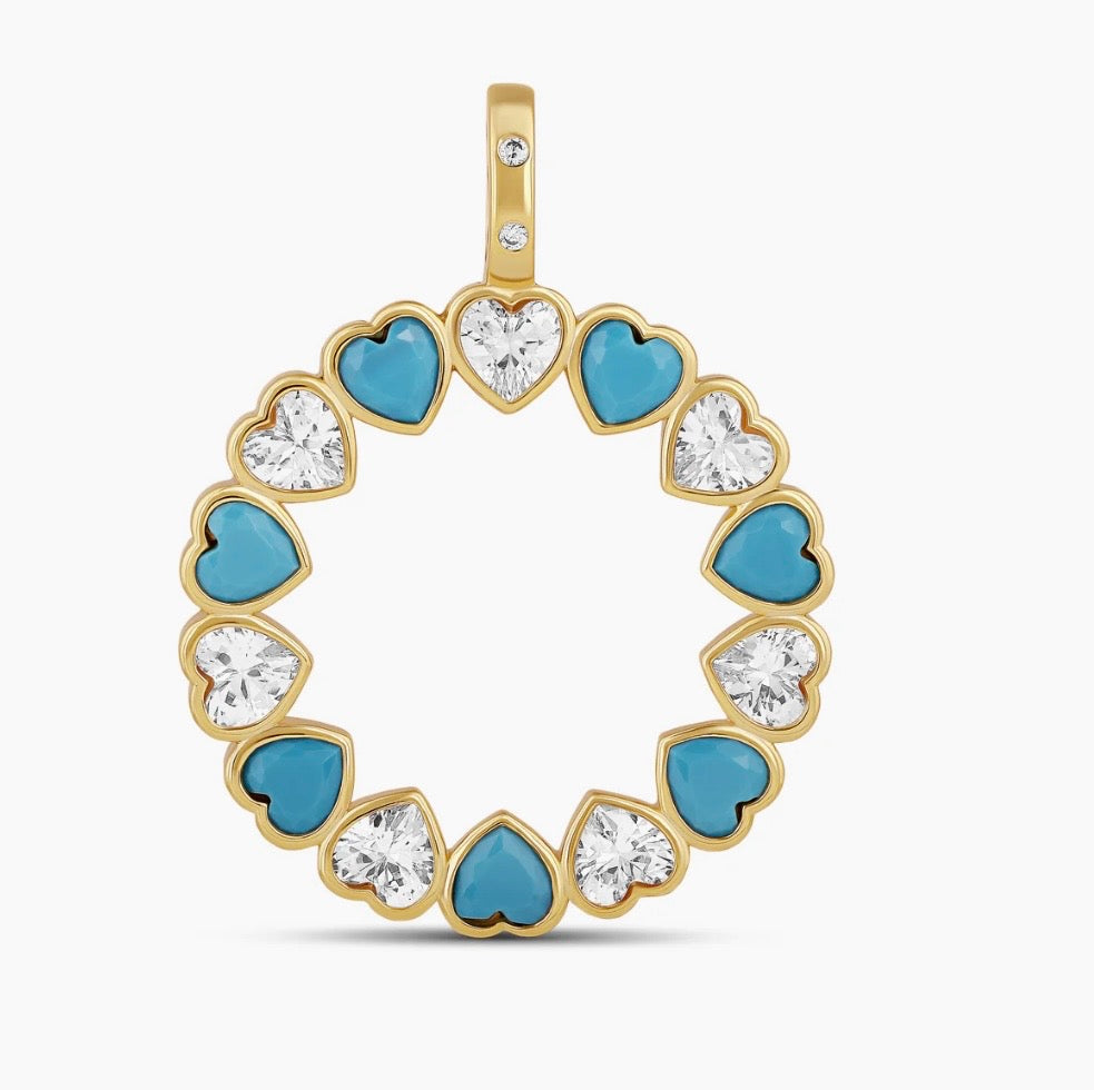Turquoise Circle of LOVE Charm