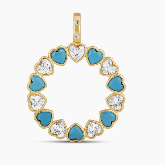 Turquoise Circle of LOVE Charm