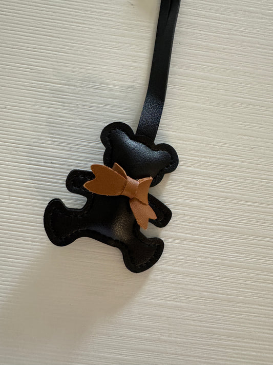 Leather Teddy Bear Bag Charm