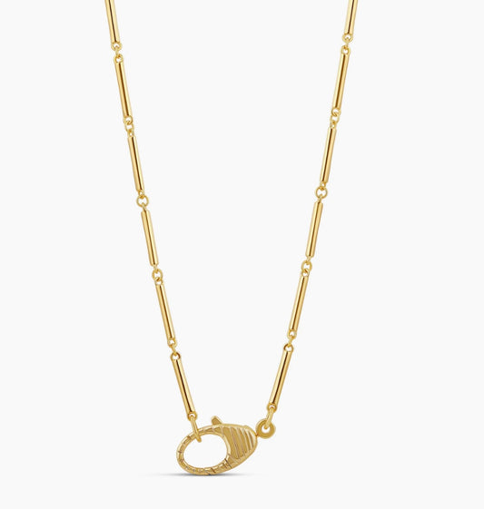 Elongated Tube Chain with Center Lobster Clasp