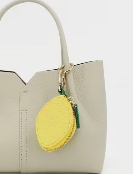 Leather Lemon Bag Charm/Coin Purse