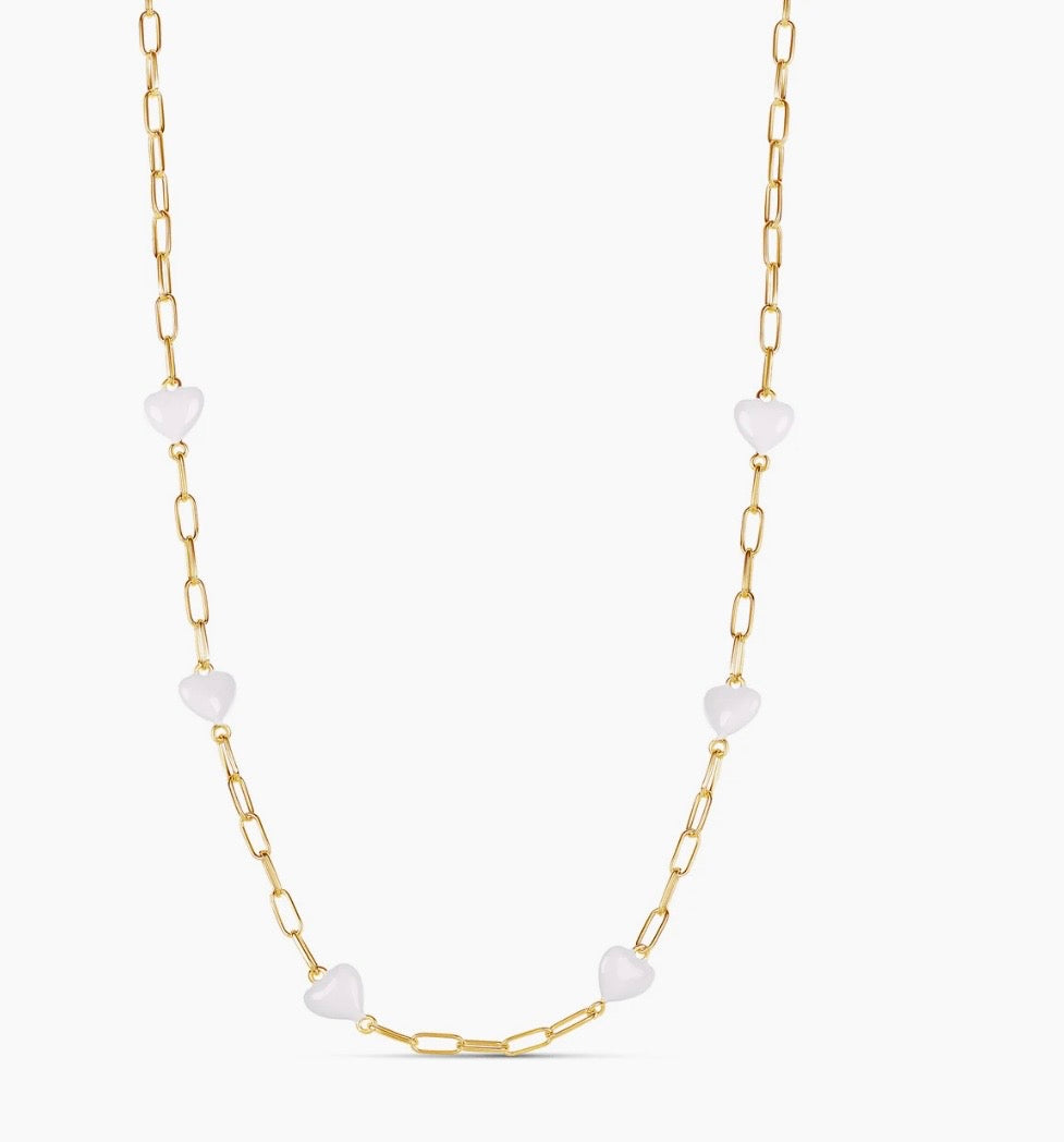 Candy Heart Paperclip Necklace