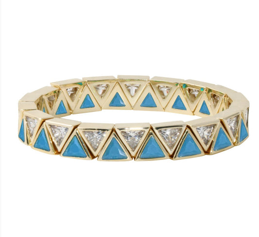 Stretch Gold Triangle Stone Bracelet
