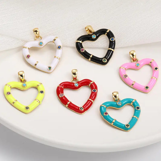 Open Enamel Hearts