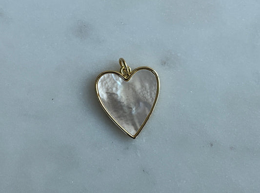 mother of pearl heart charm