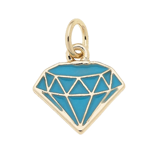 Blue Enamel Diamond Charm
